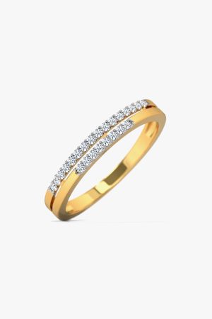 Sally Round Diamond Engagement Gold Ring