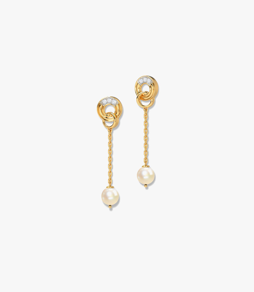 Intertwine Circlet Pearl Drop Earrings