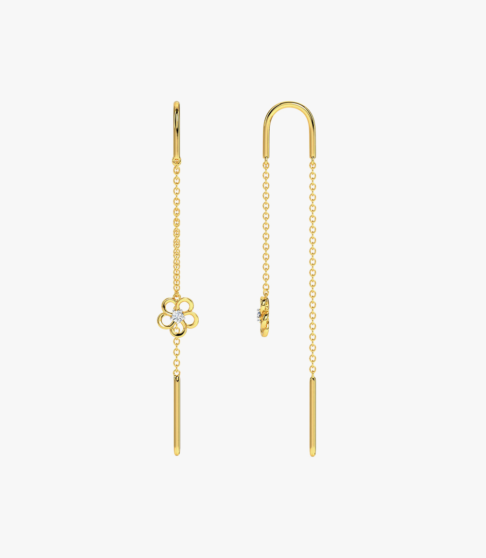 Beebeecraft Gold Plated Threader Earrings