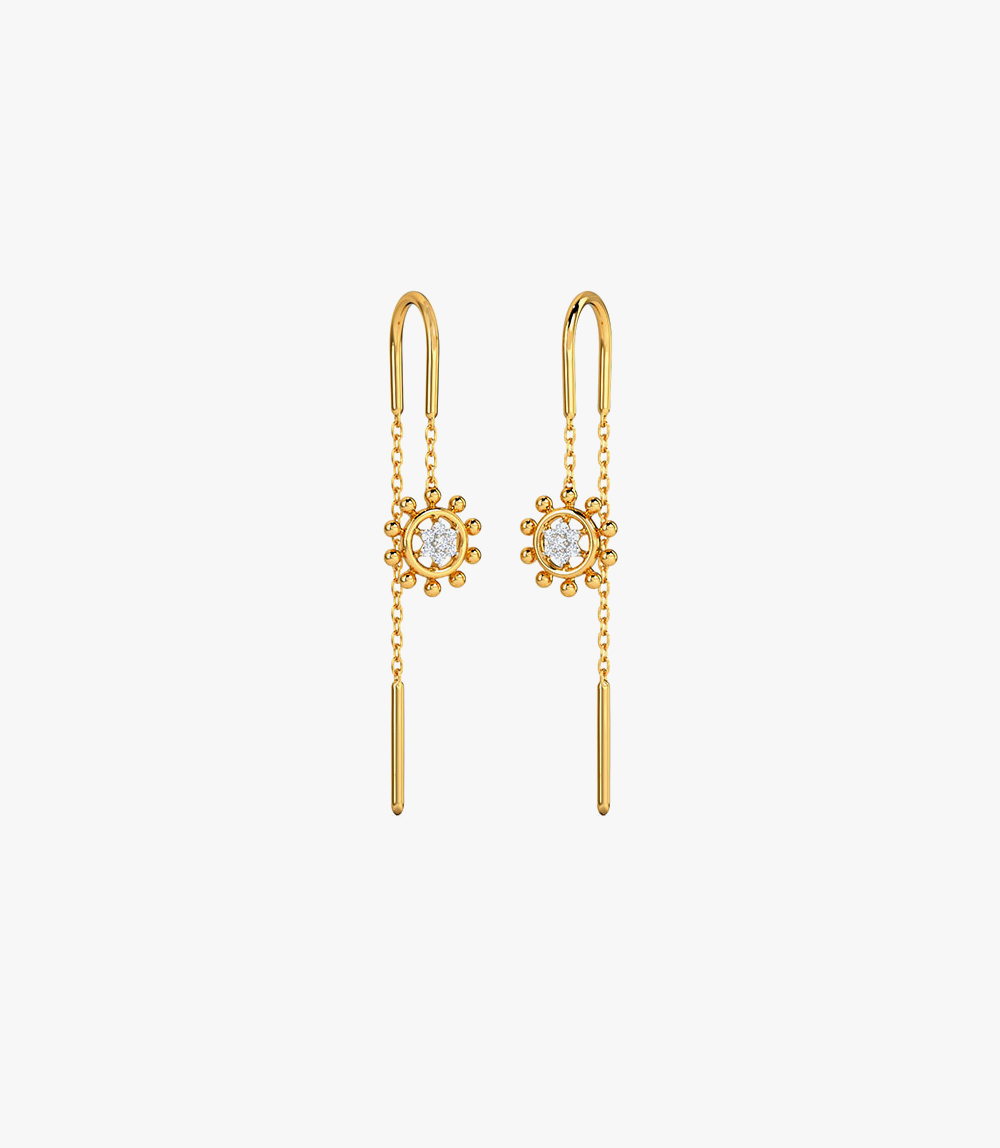Glitz Glory Diamond Earrings Yellow Gold 14kt
