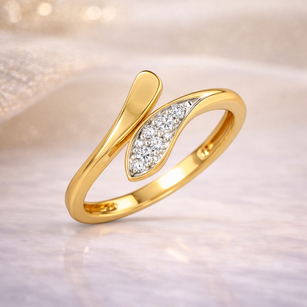 Aurielle Gold Bypass Diamond Ring