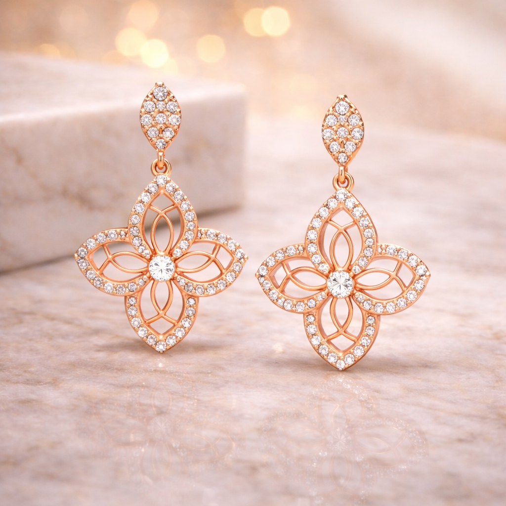 Rose Gold Diamond Earrings