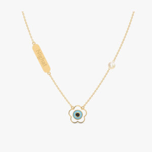 Flower Evil Eye Chain Pendant